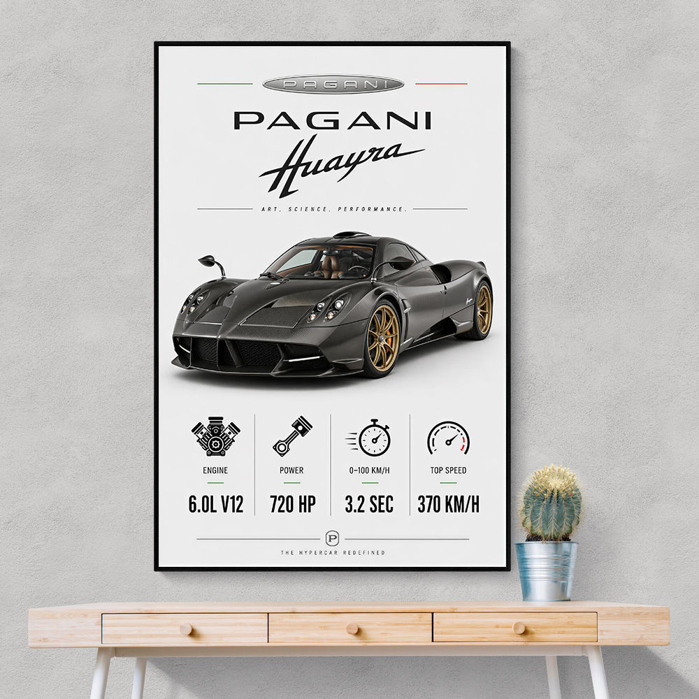 Pagani Huayra Hypercar Performance Art Print