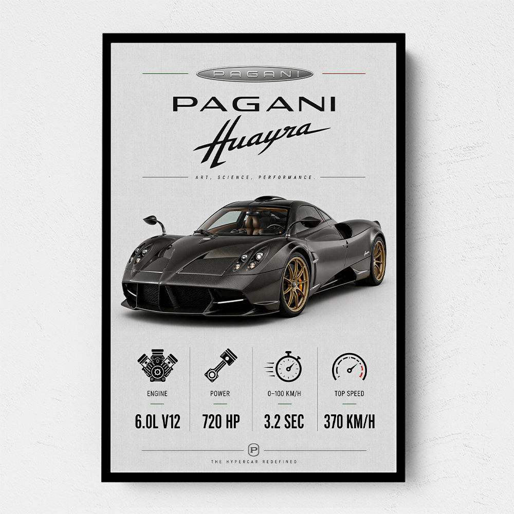 Pagani Huayra Hypercar Performance Art Print