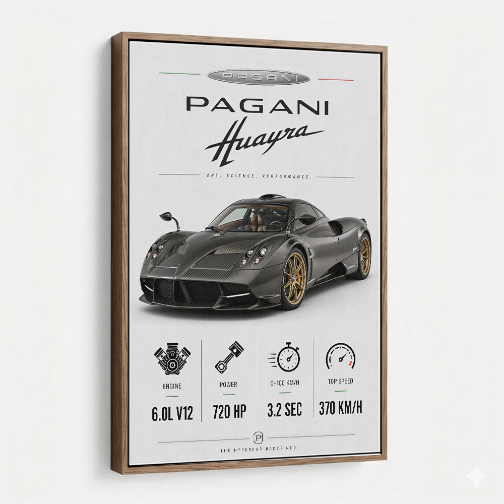 Pagani Huayra Hypercar Performance Art Print