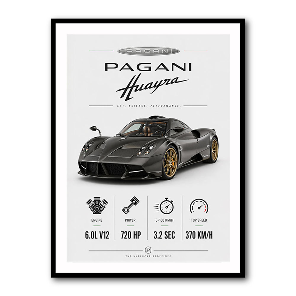 Pagani Huayra Hypercar Performance Art Print