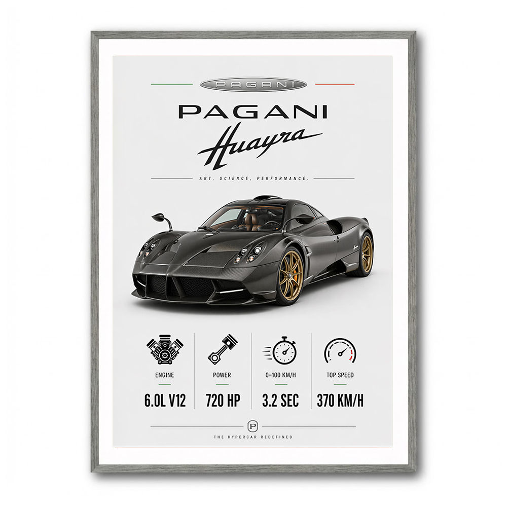 Pagani Huayra Hypercar Performance Art Print