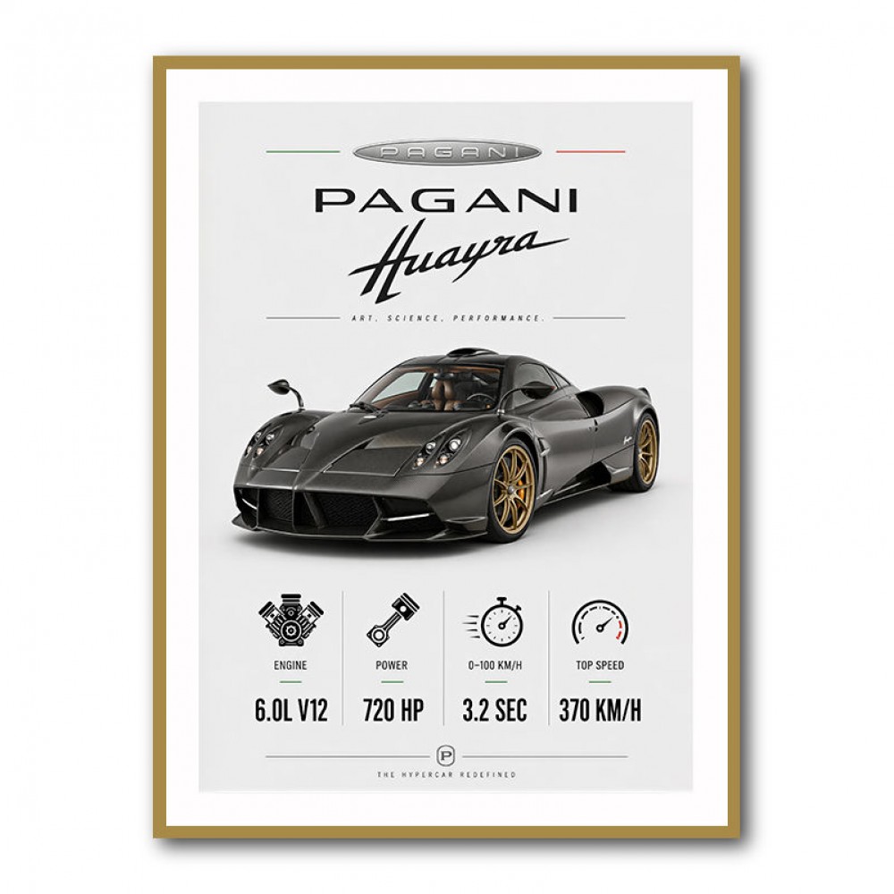 Pagani Huayra Hypercar Performance Art Print