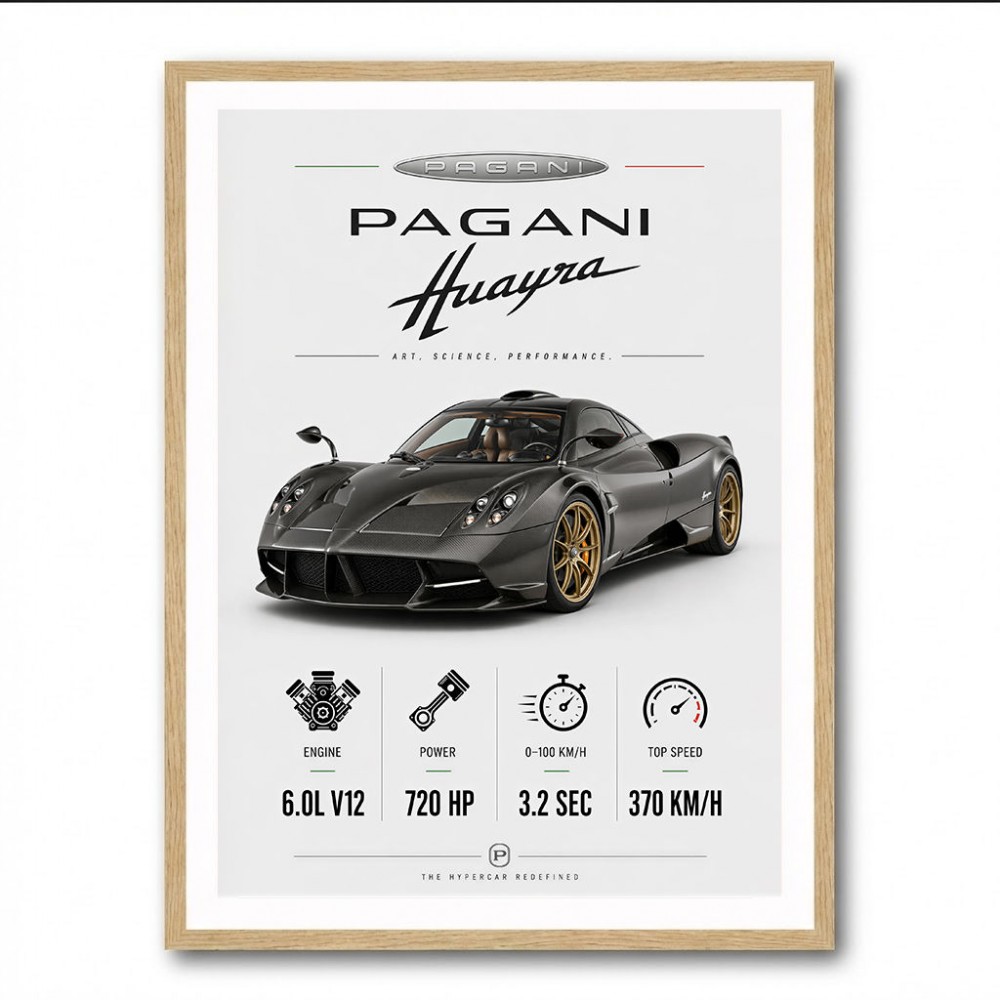 Pagani Huayra Hypercar Performance Art Print