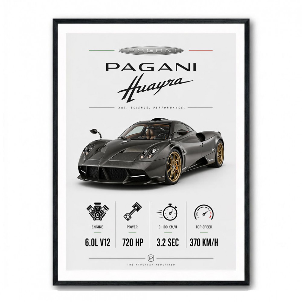 Pagani Huayra Hypercar Performance Art Print