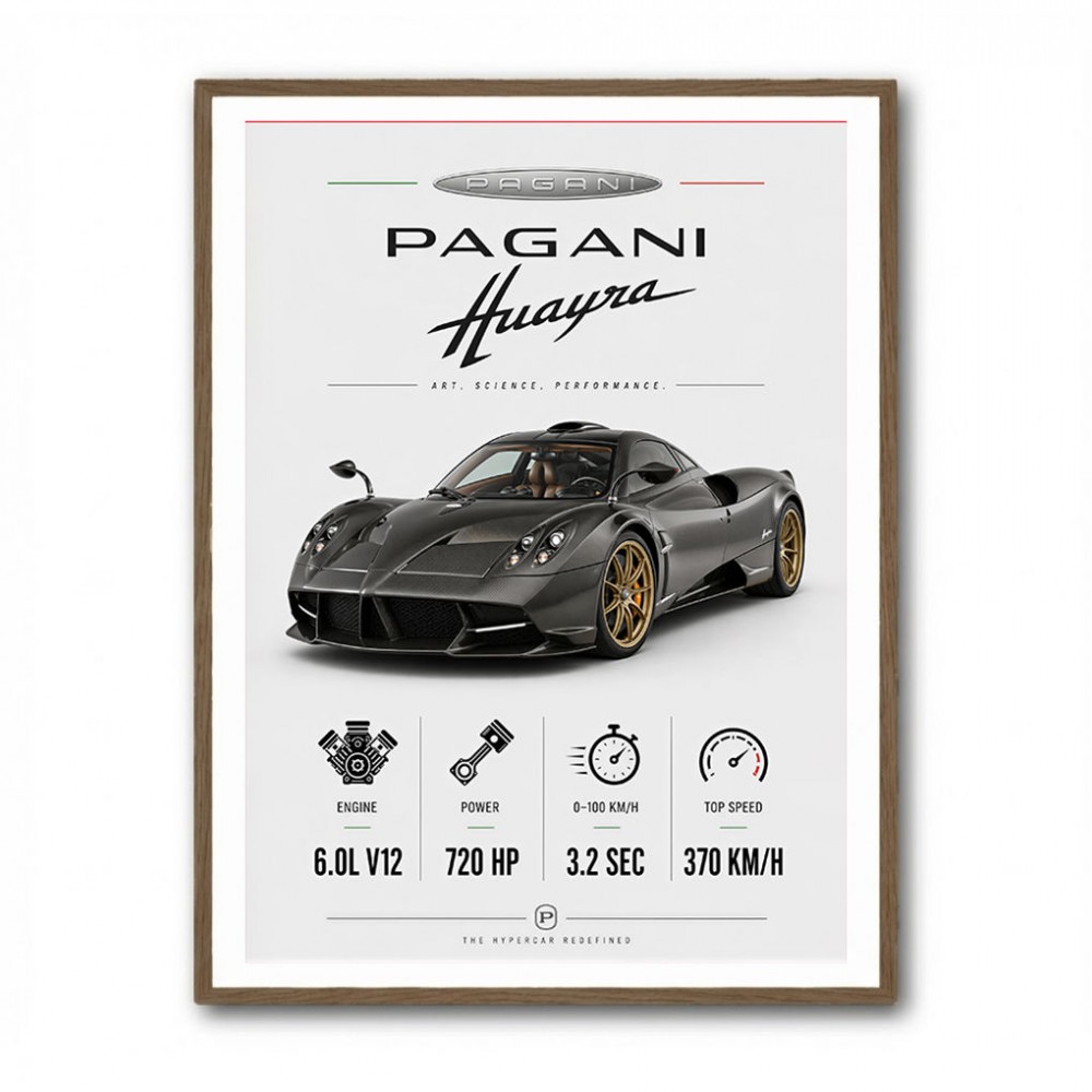 Pagani Huayra Hypercar Performance Art Print