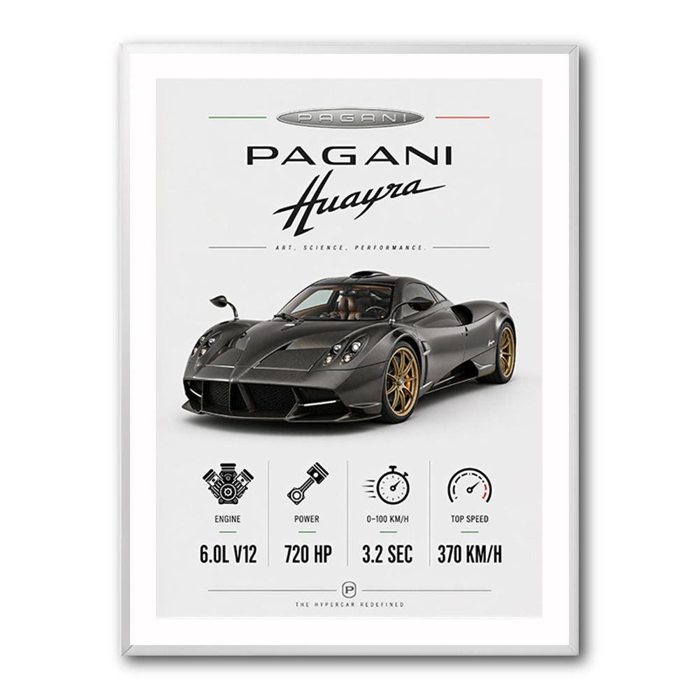 Pagani Huayra Hypercar Performance Art Print