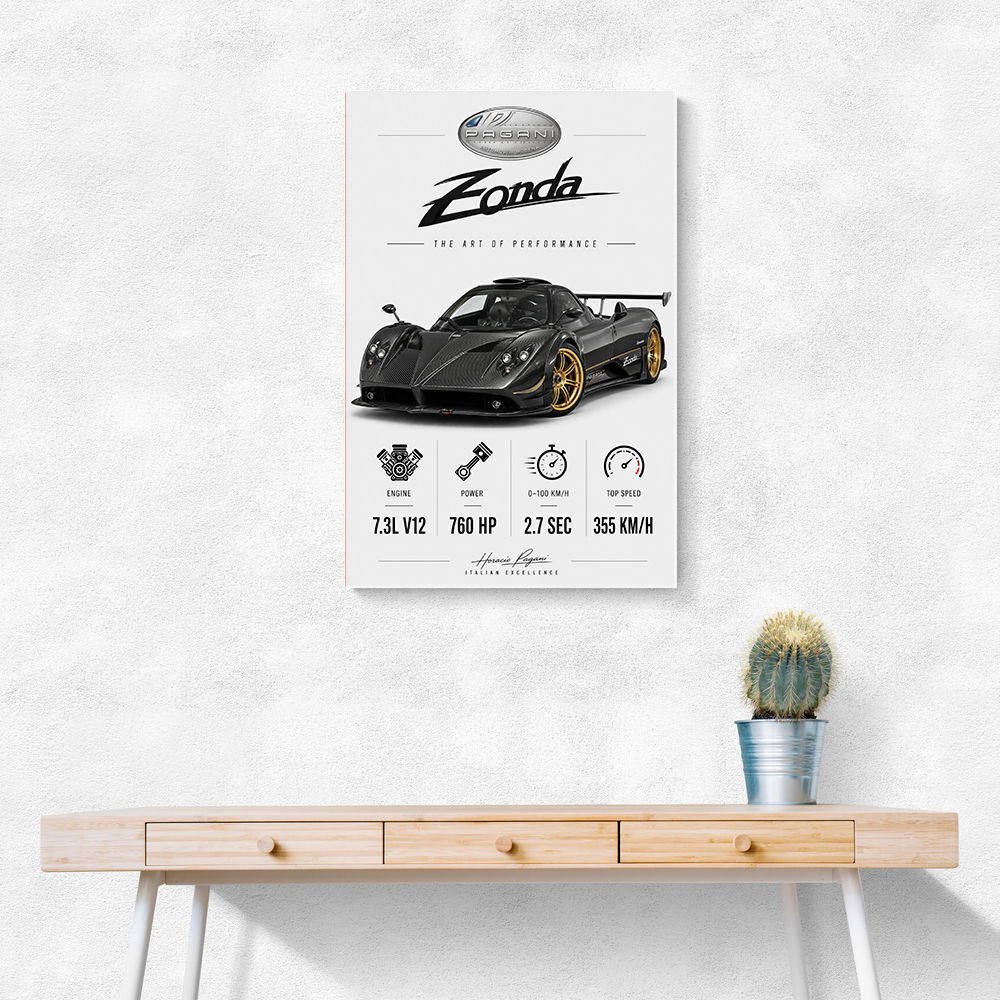Pagani Zonda Stats Art Print