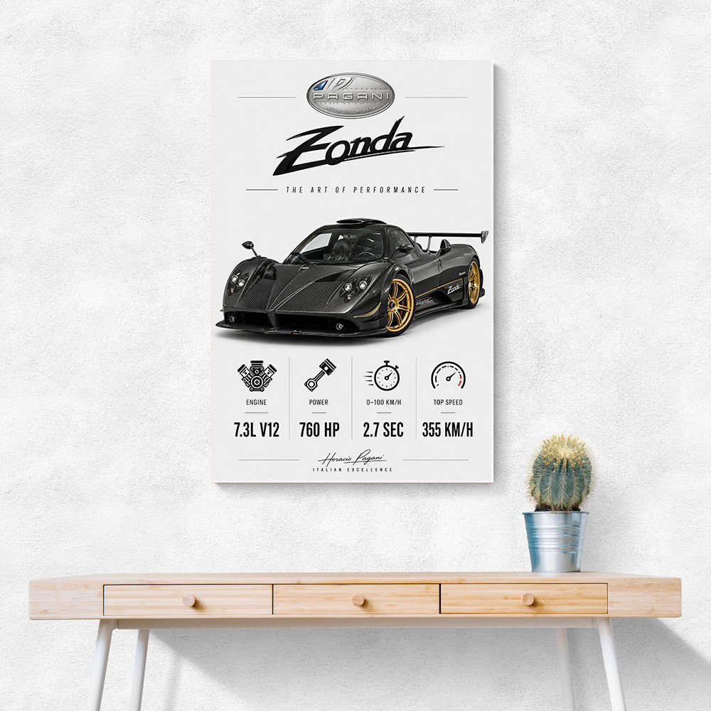 Pagani Zonda Stats Art Print