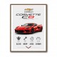 Red Chevrolet Corvette C8 Sports Car Wall Art