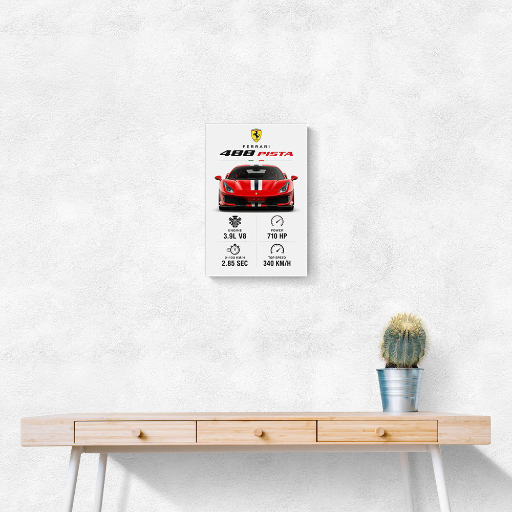 Ferrari 488 Pista Car Wall Art