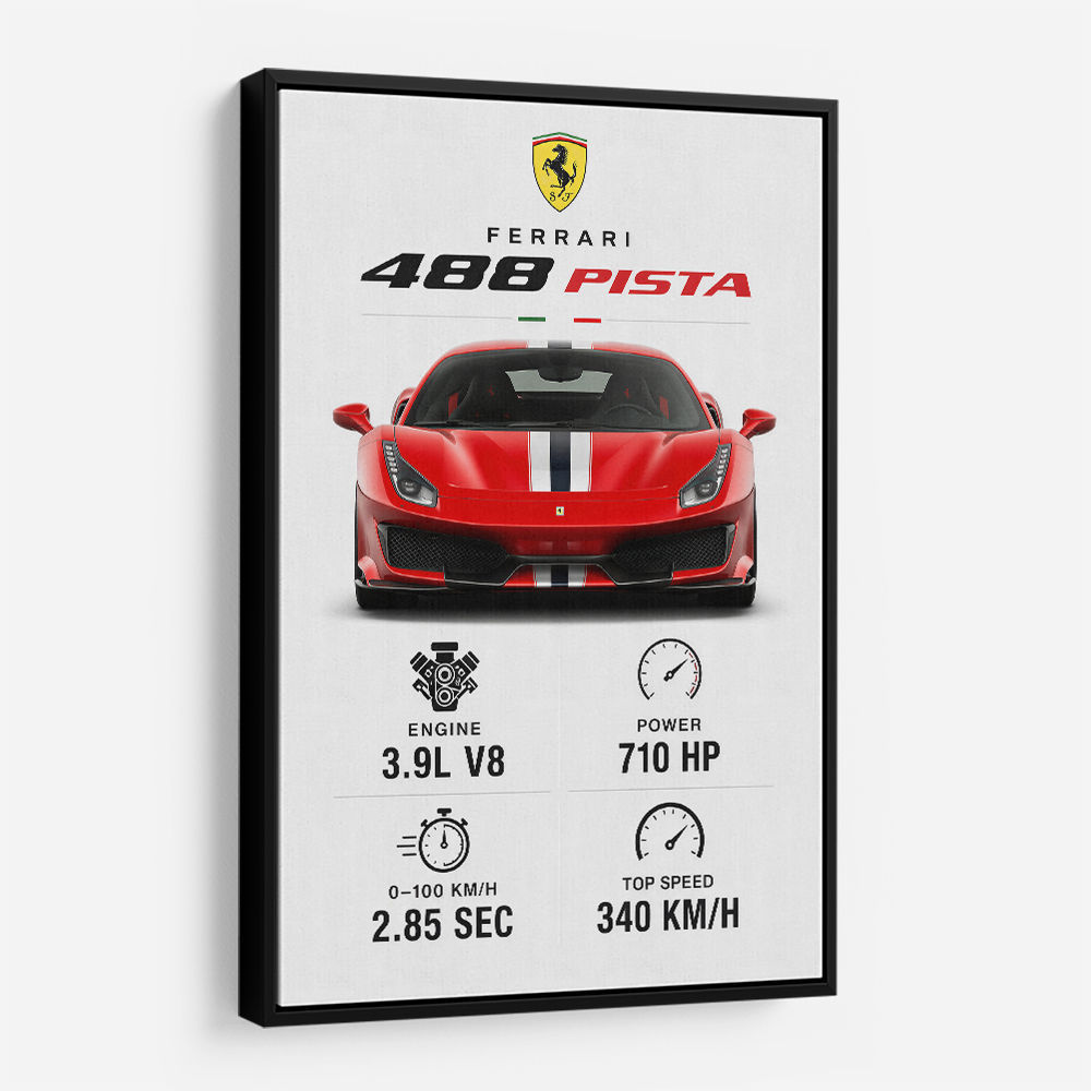 Ferrari 488 Pista Car Wall Art