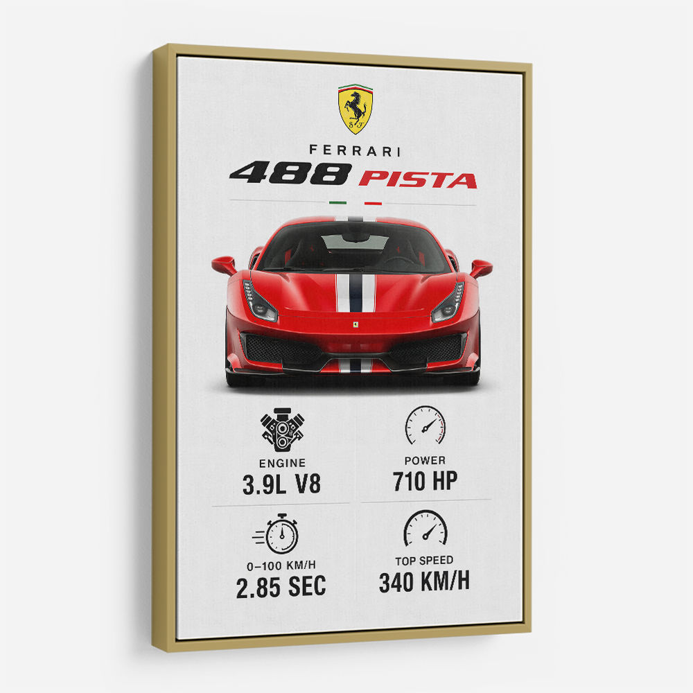 Ferrari 488 Pista Car Wall Art