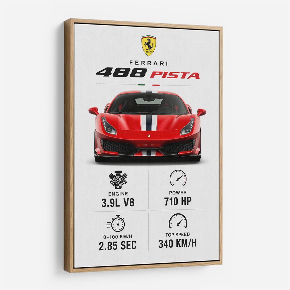 Ferrari 488 Pista Car Wall Art