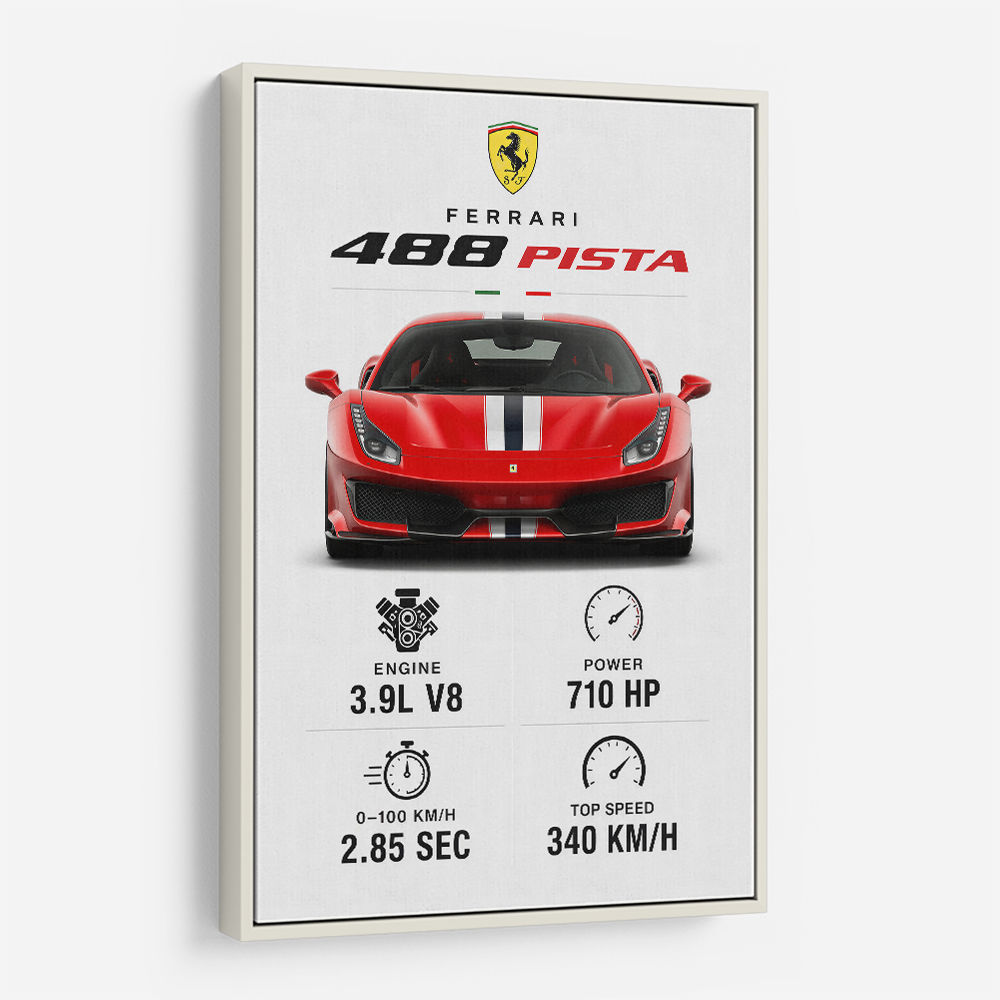 Ferrari 488 Pista Car Wall Art