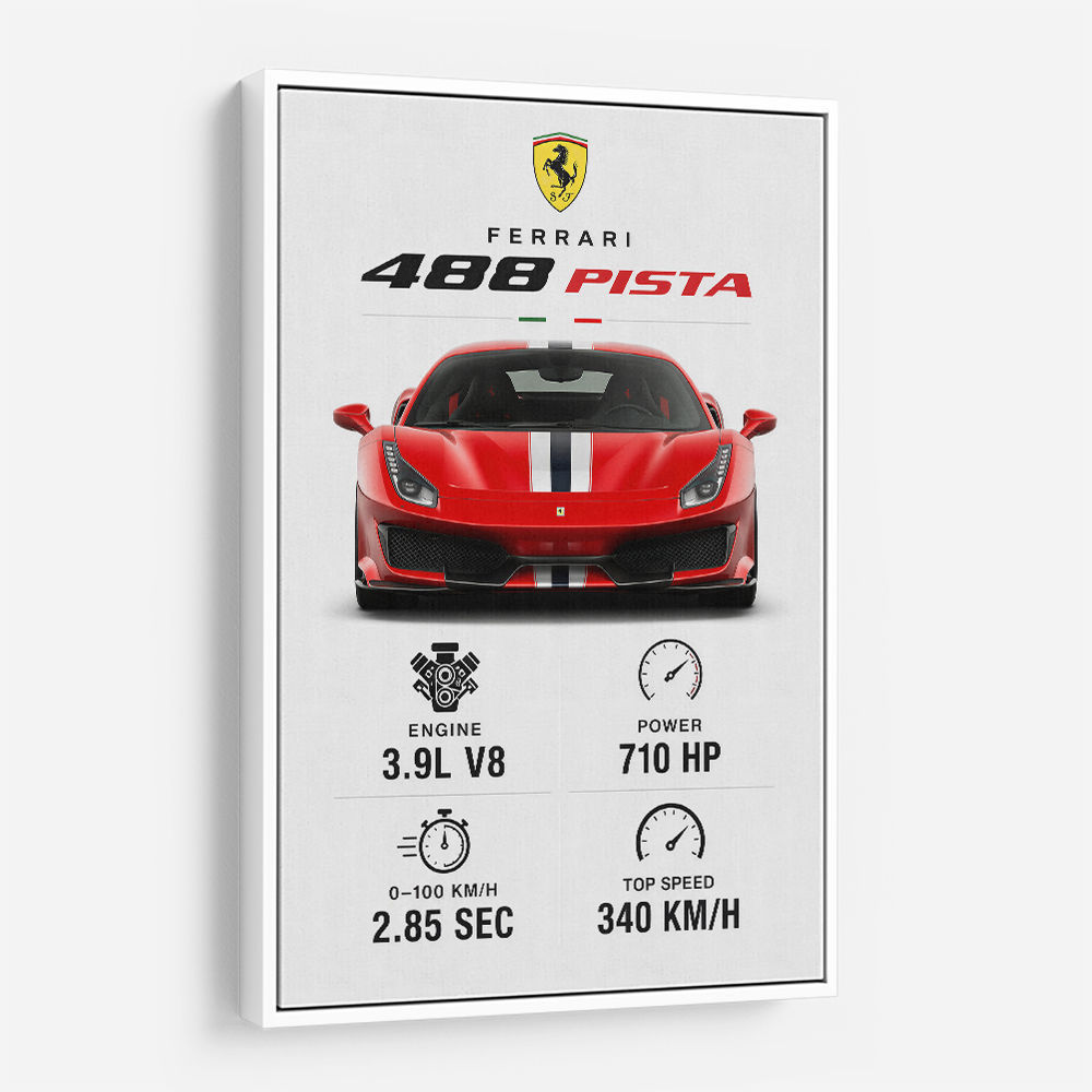 Ferrari 488 Pista Car Wall Art