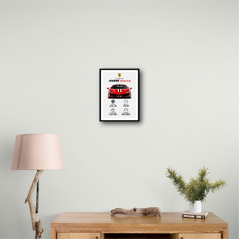 Ferrari 488 Pista Car Wall Art