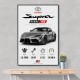 Toyota Supra MK5 Sports Car Wall Art  