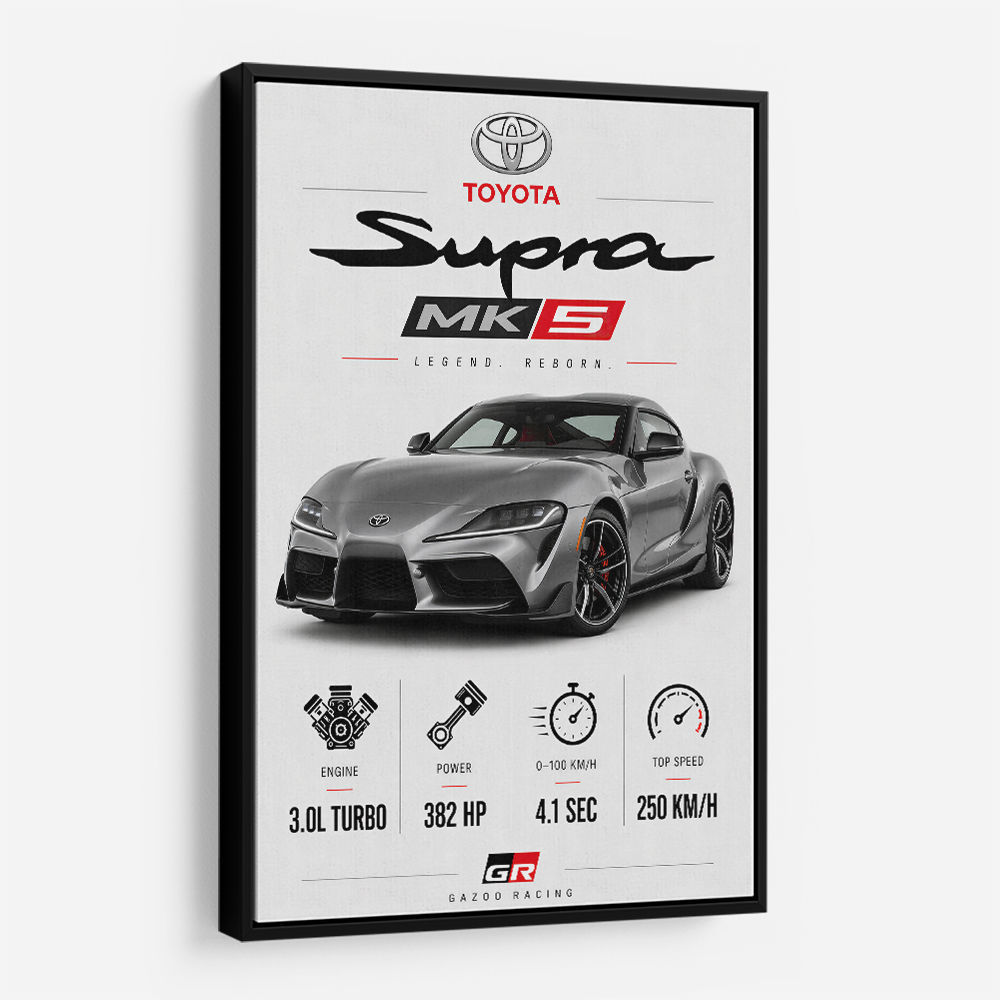 Toyota Supra MK5 Sports Car Wall Art  