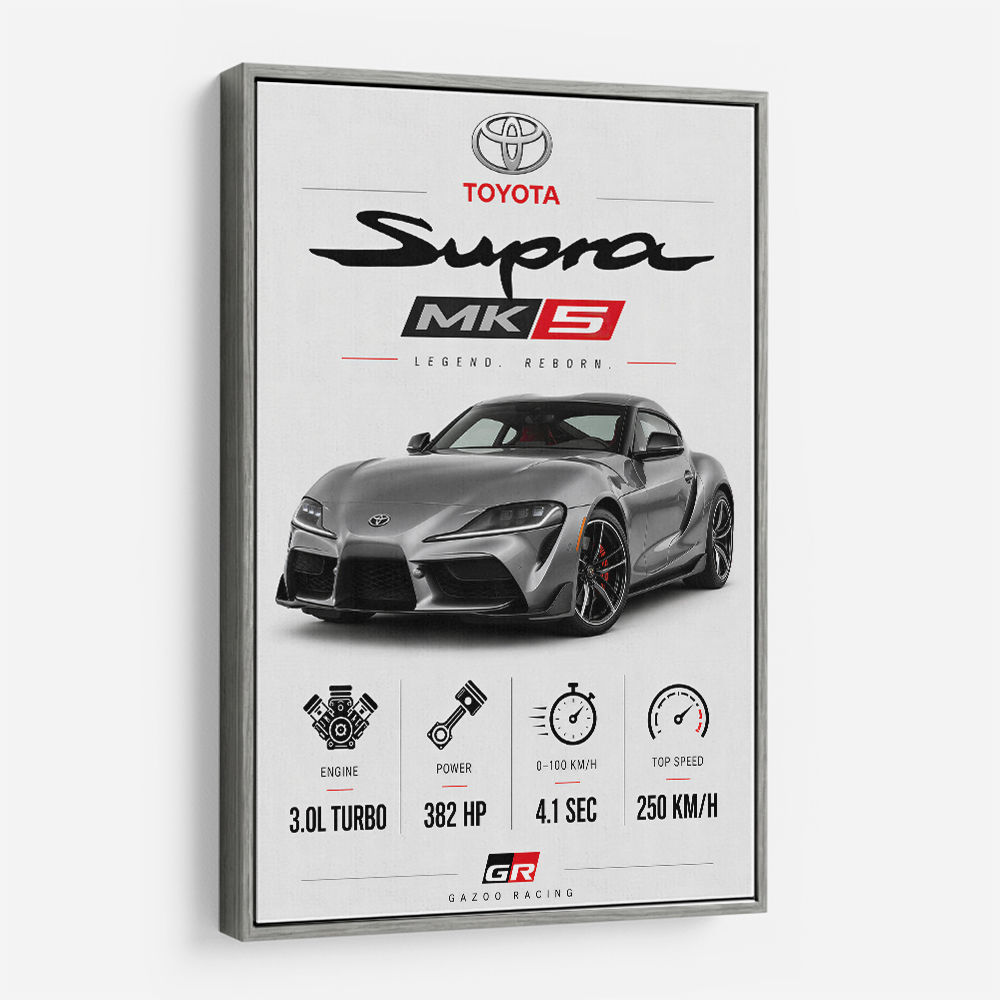 Toyota Supra MK5 Sports Car Wall Art  