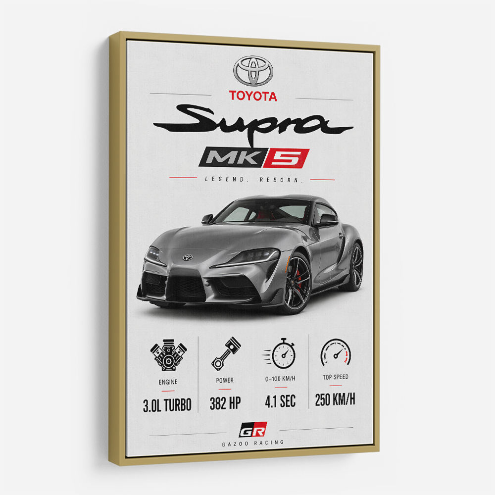 Toyota Supra MK5 Sports Car Wall Art  