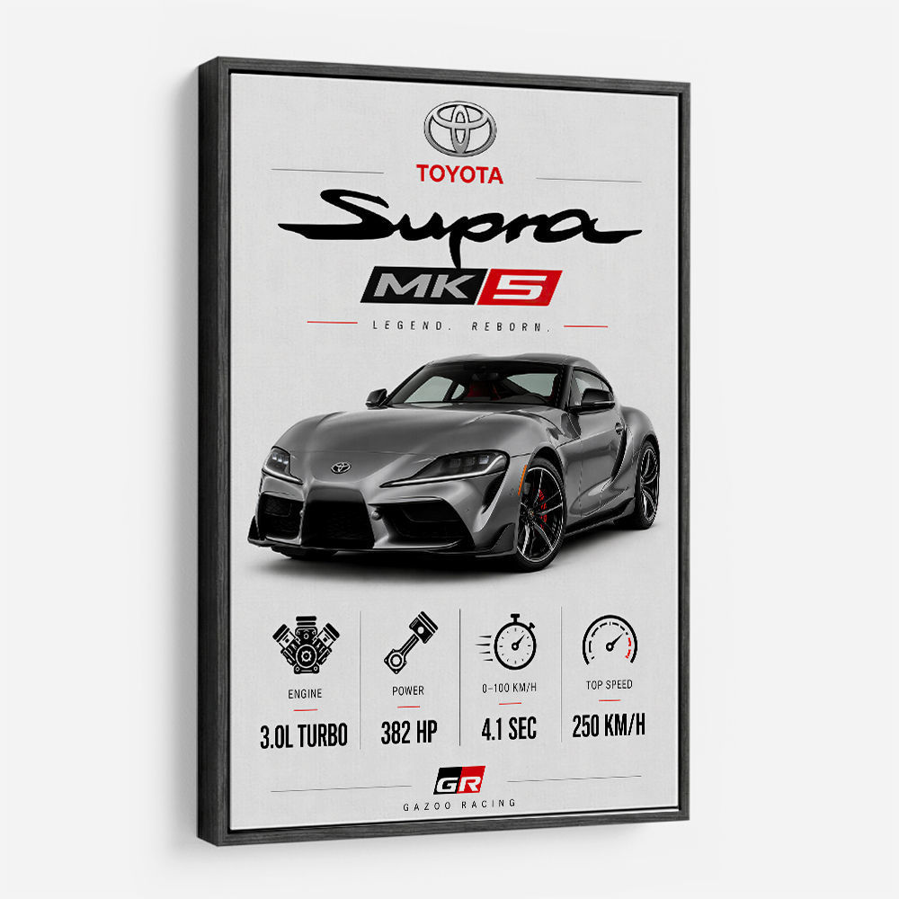 Toyota Supra MK5 Sports Car Wall Art  