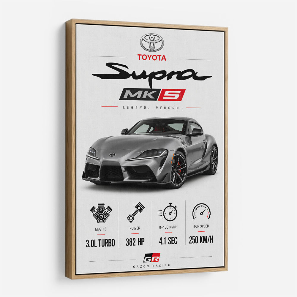 Toyota Supra MK5 Sports Car Wall Art  