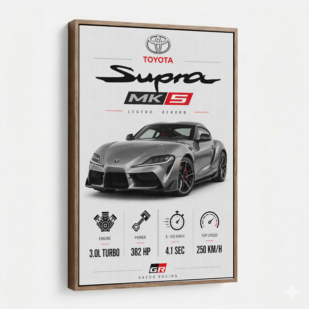 Toyota Supra MK5 Sports Car Wall Art  
