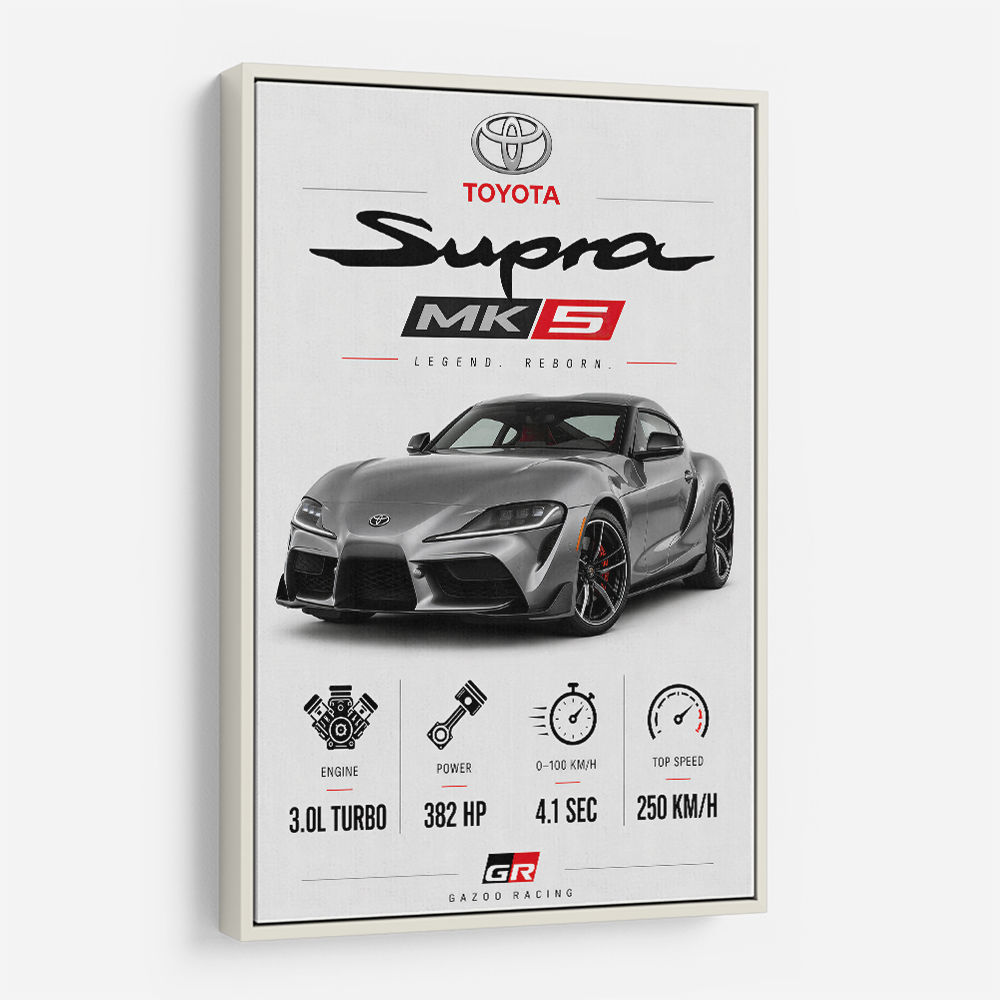 Toyota Supra MK5 Sports Car Wall Art  