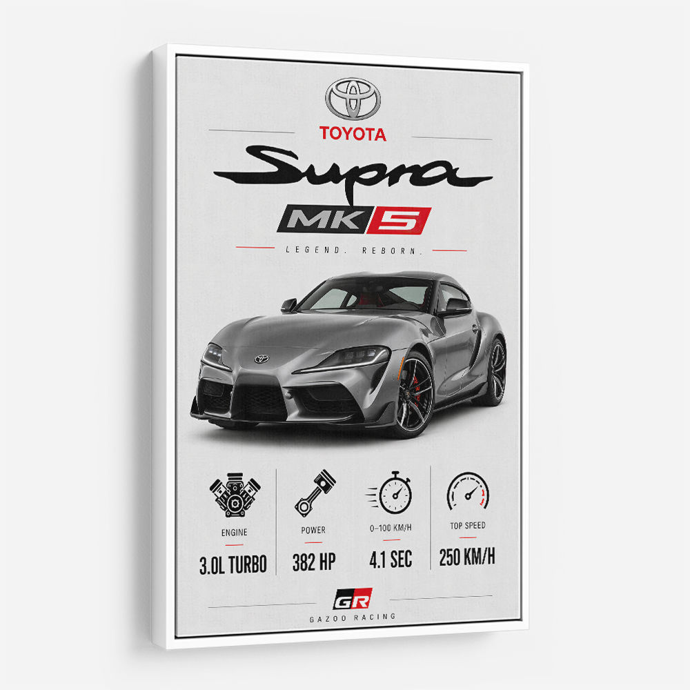 Toyota Supra MK5 Sports Car Wall Art  