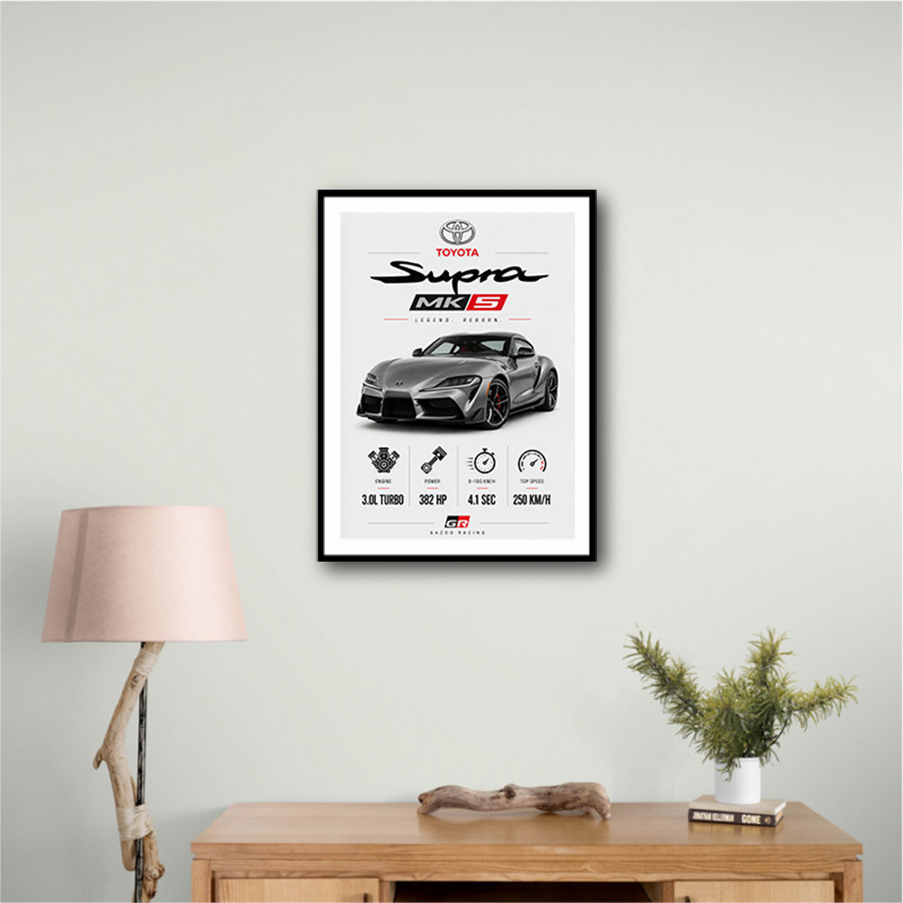 Toyota Supra MK5 Sports Car Wall Art  