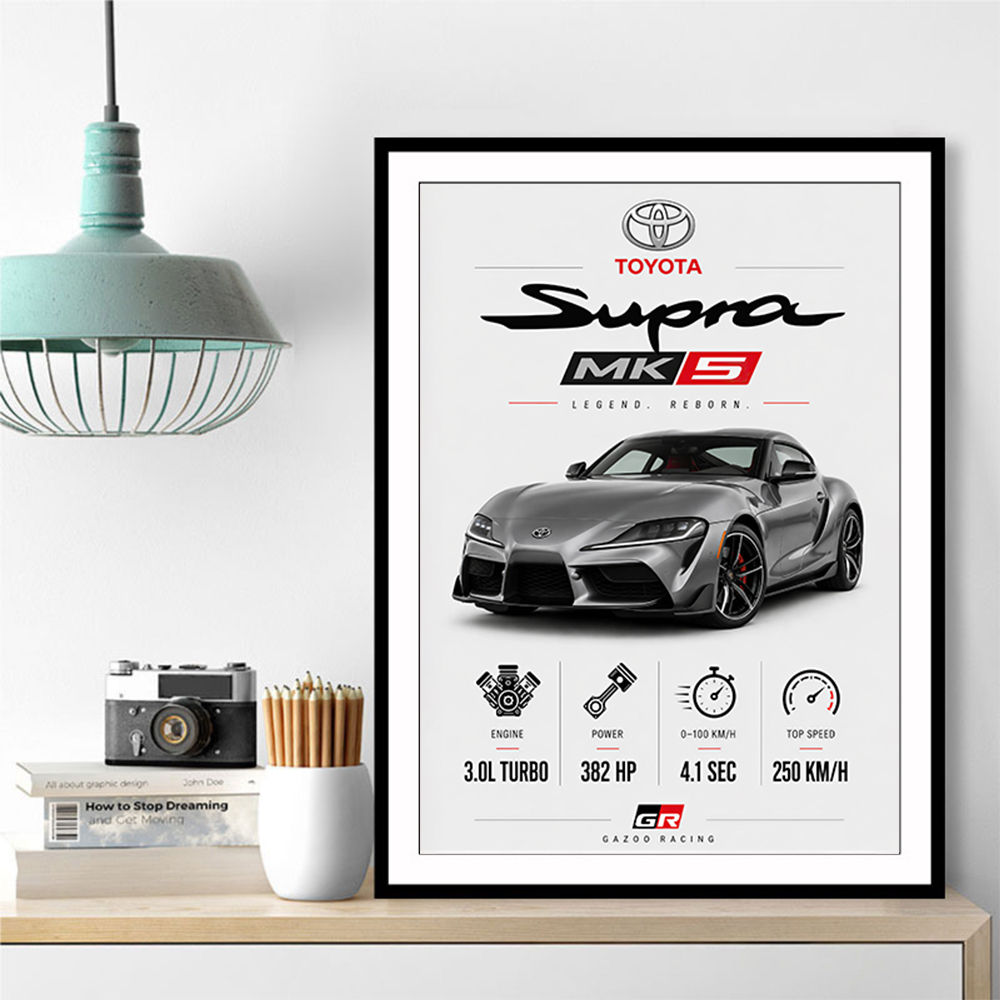Toyota Supra MK5 Sports Car Wall Art  