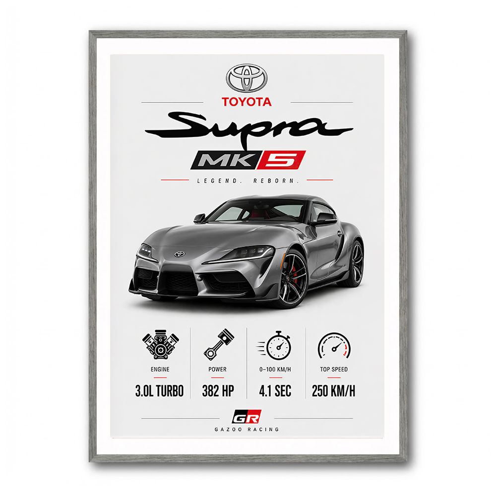 Toyota Supra MK5 Sports Car Wall Art  