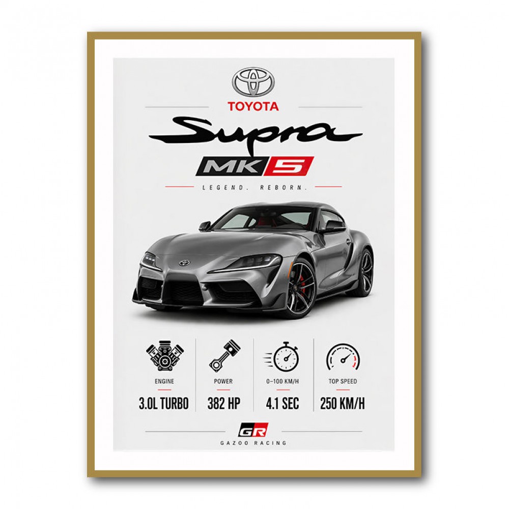 Toyota Supra MK5 Sports Car Wall Art  