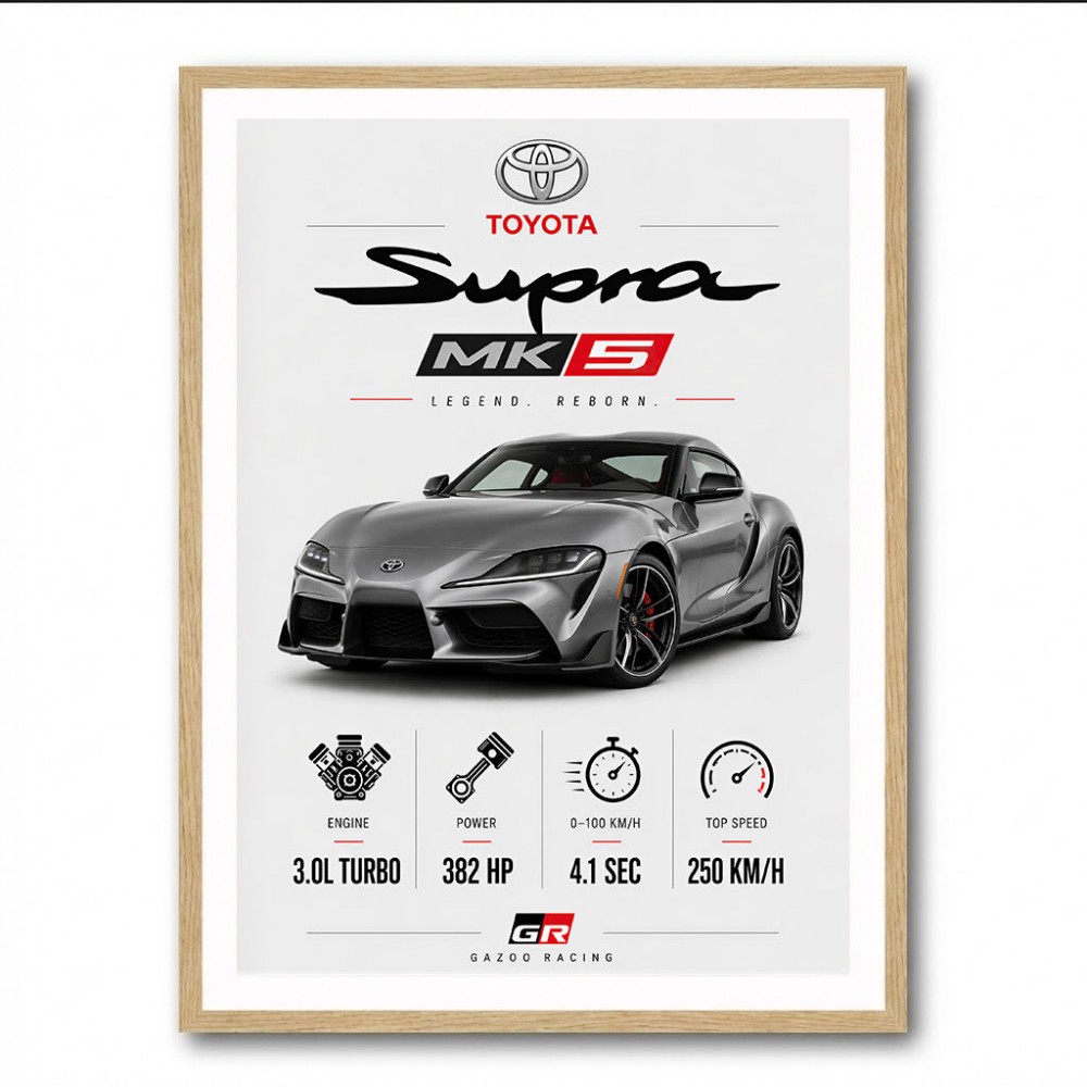 Toyota Supra MK5 Sports Car Wall Art  