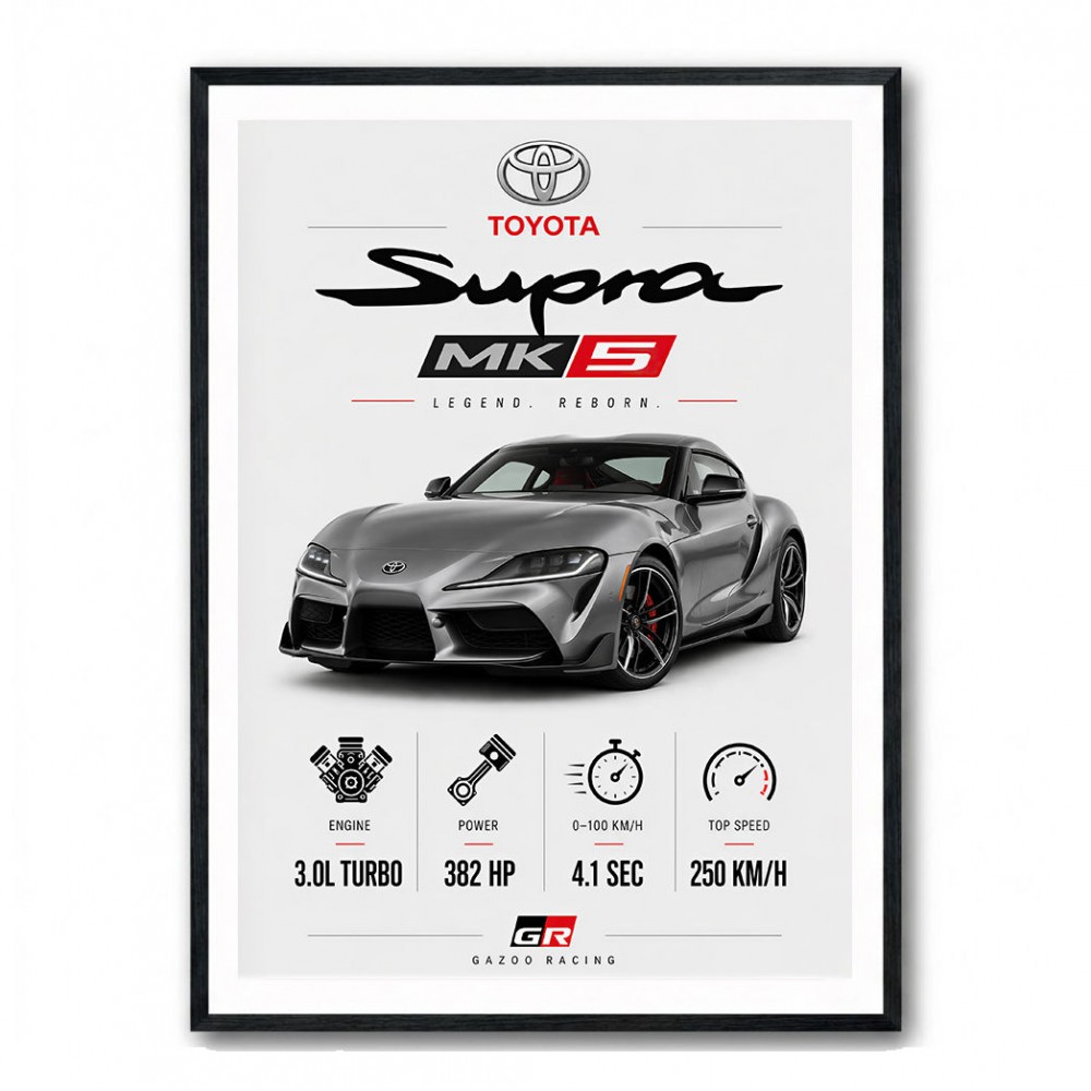 Toyota Supra MK5 Sports Car Wall Art  