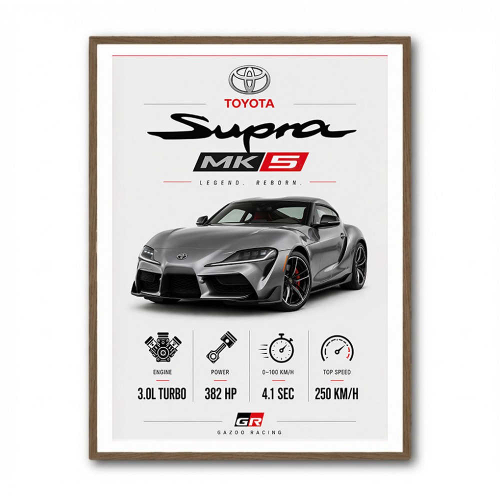 Toyota Supra MK5 Sports Car Wall Art  