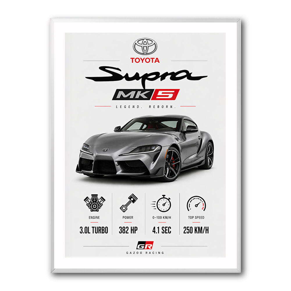 Toyota Supra MK5 Sports Car Wall Art  