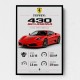 Ferrari 430 Scuderia Red Car Wall Art