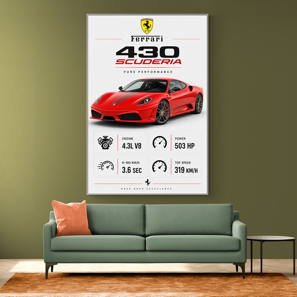 Ferrari 430 Scuderia Red Car Wall Art