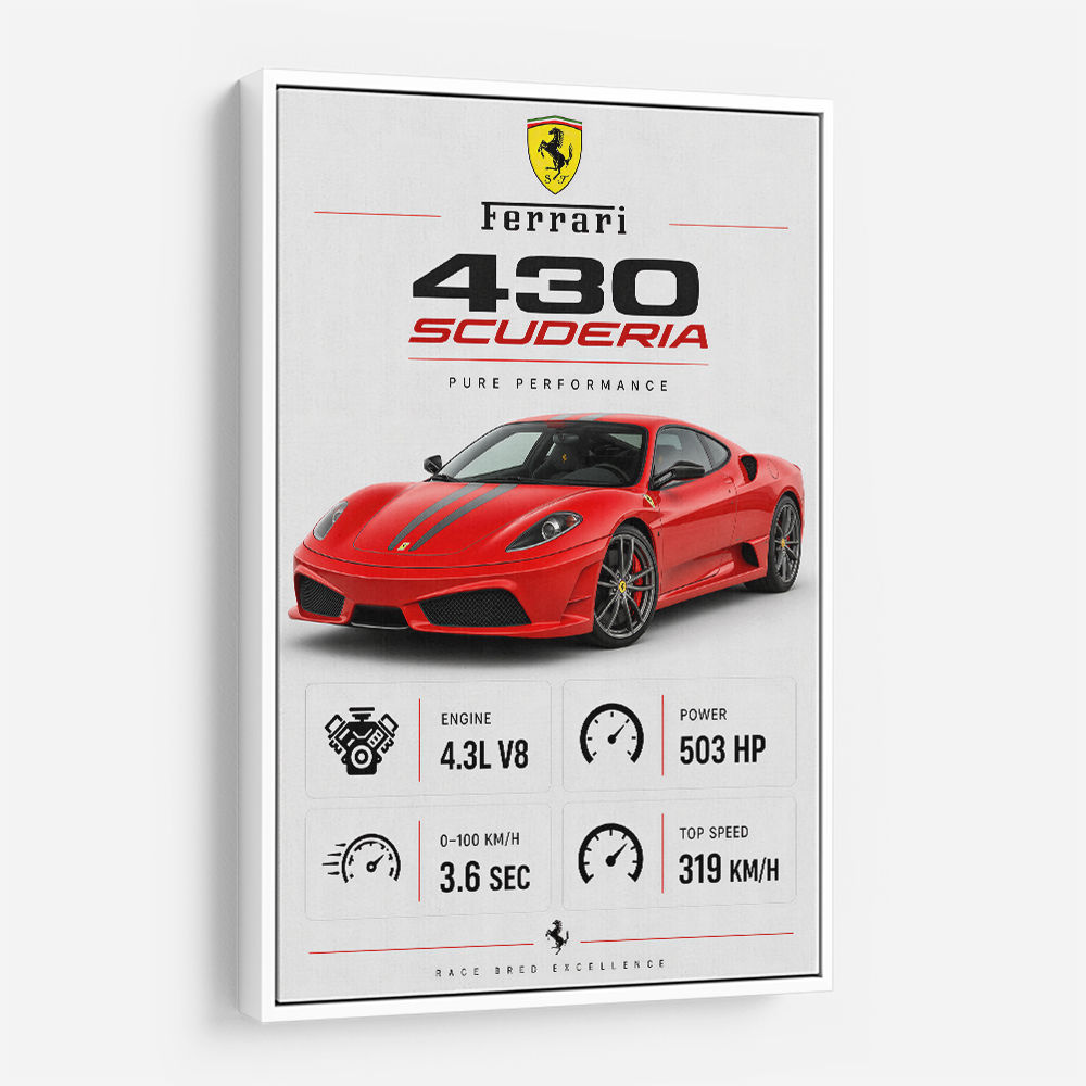 Ferrari 430 Scuderia Red Car Wall Art