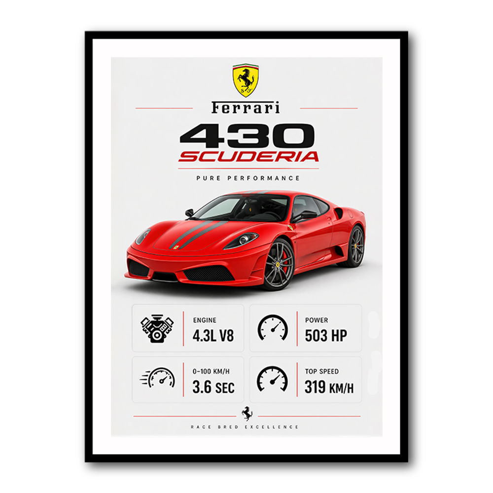 Ferrari 430 Scuderia Red Car Wall Art