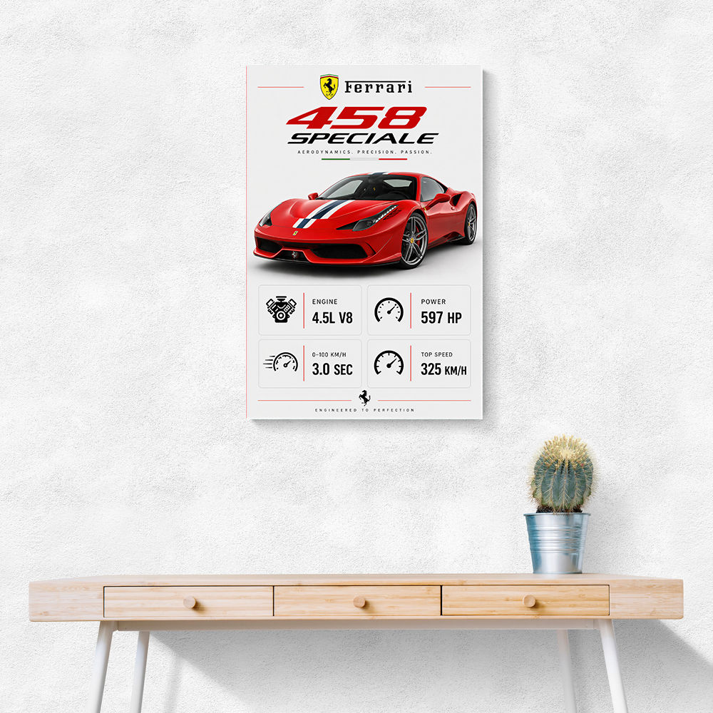 Ferrari 458 Speciale Supercar Art Print
