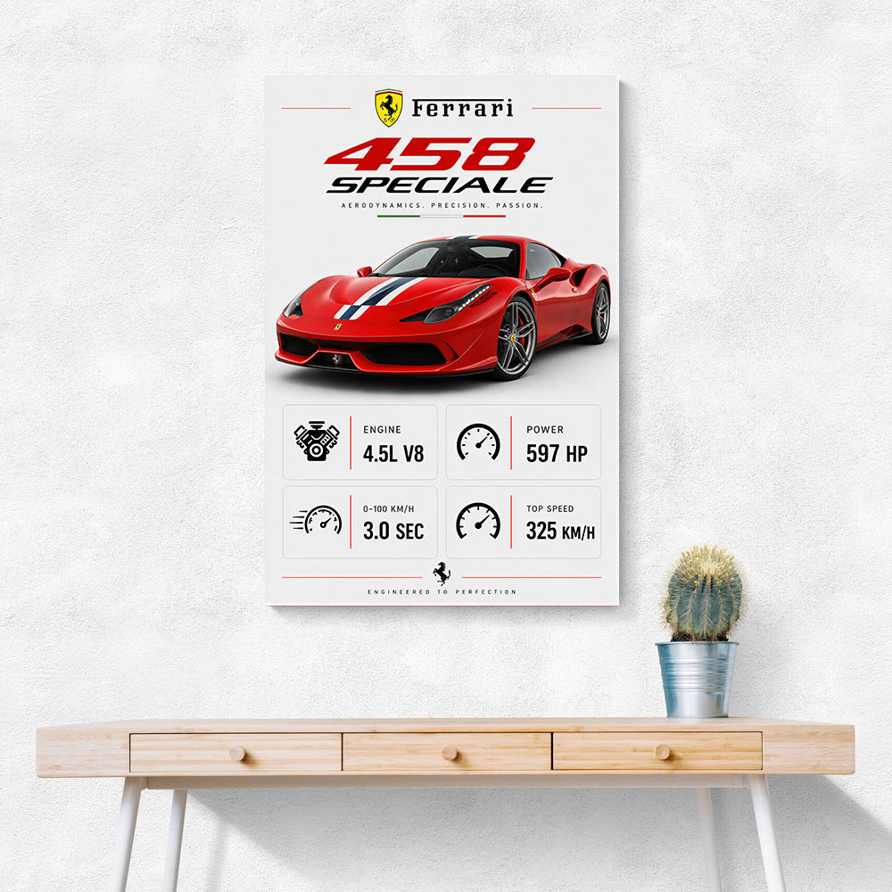 Ferrari 458 Speciale Supercar Art Print