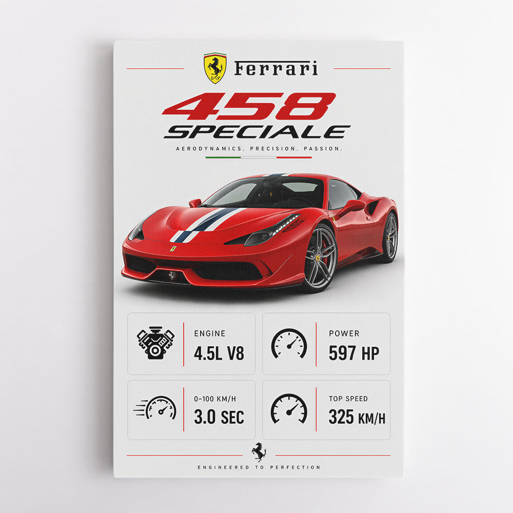 Ferrari 458 Speciale Supercar Art Print