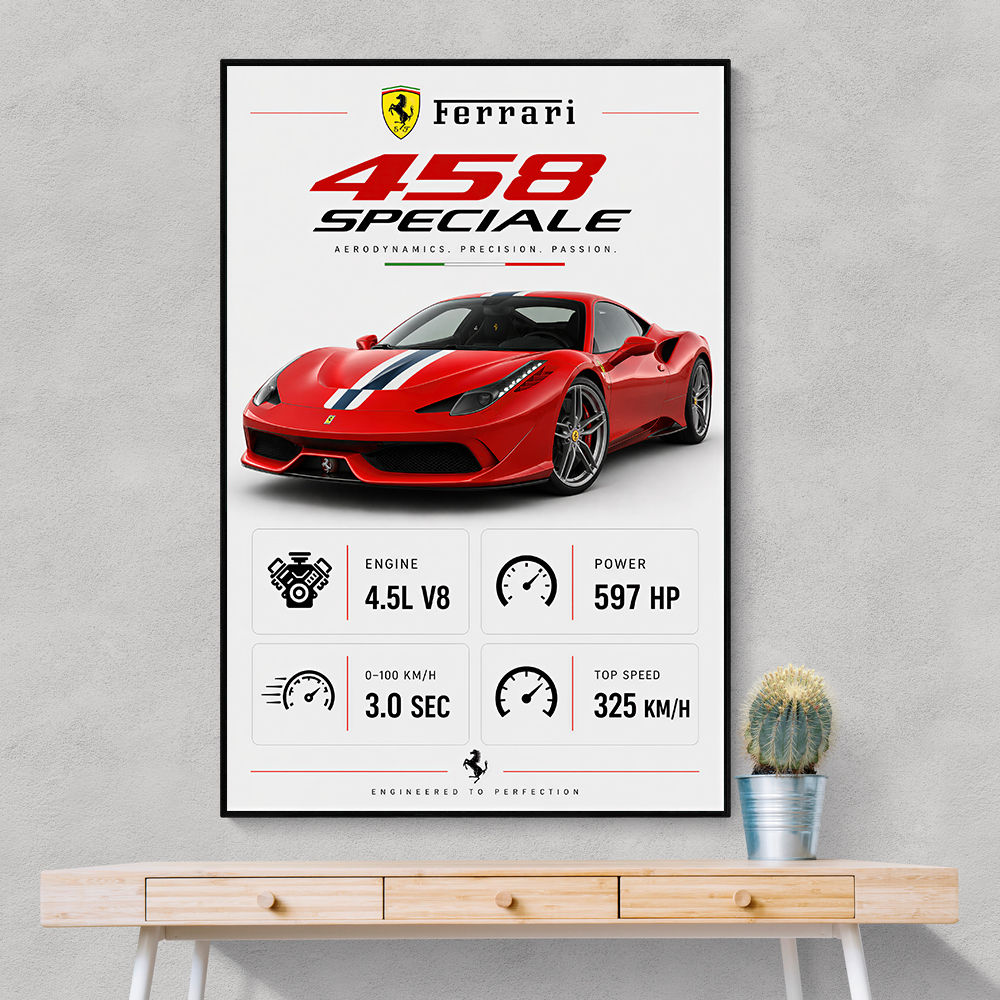 Ferrari 458 Speciale Supercar Art Print
