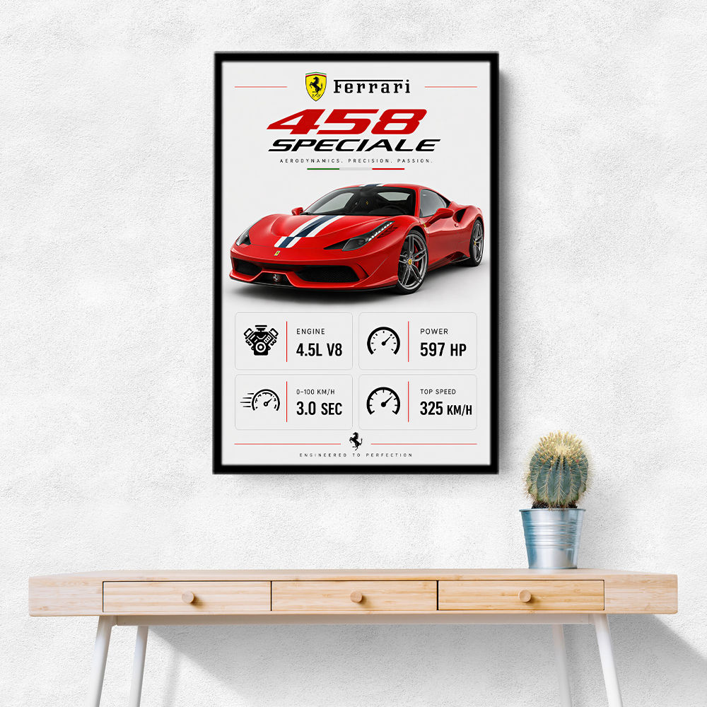 Ferrari 458 Speciale Supercar Art Print