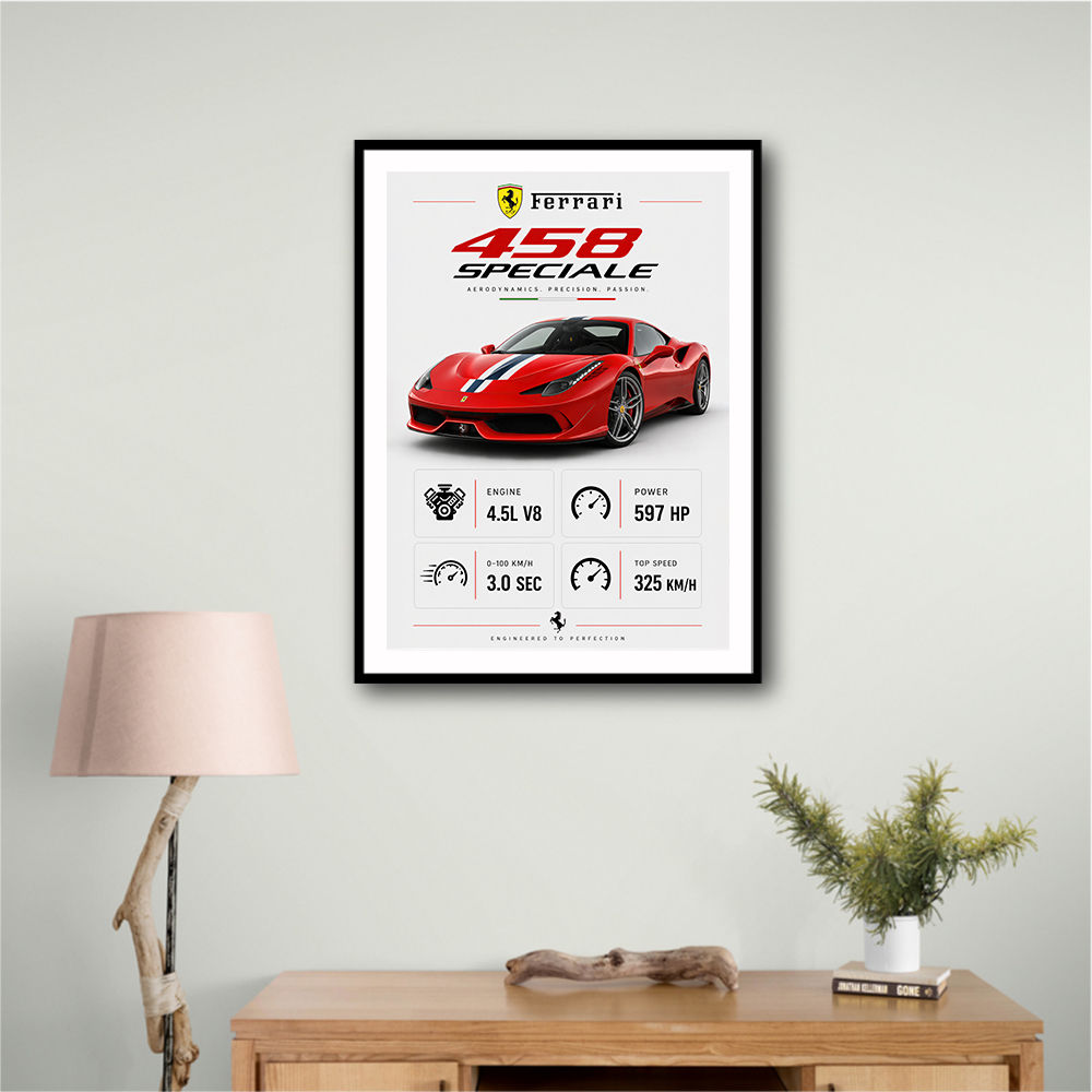 Ferrari 458 Speciale Supercar Art Print