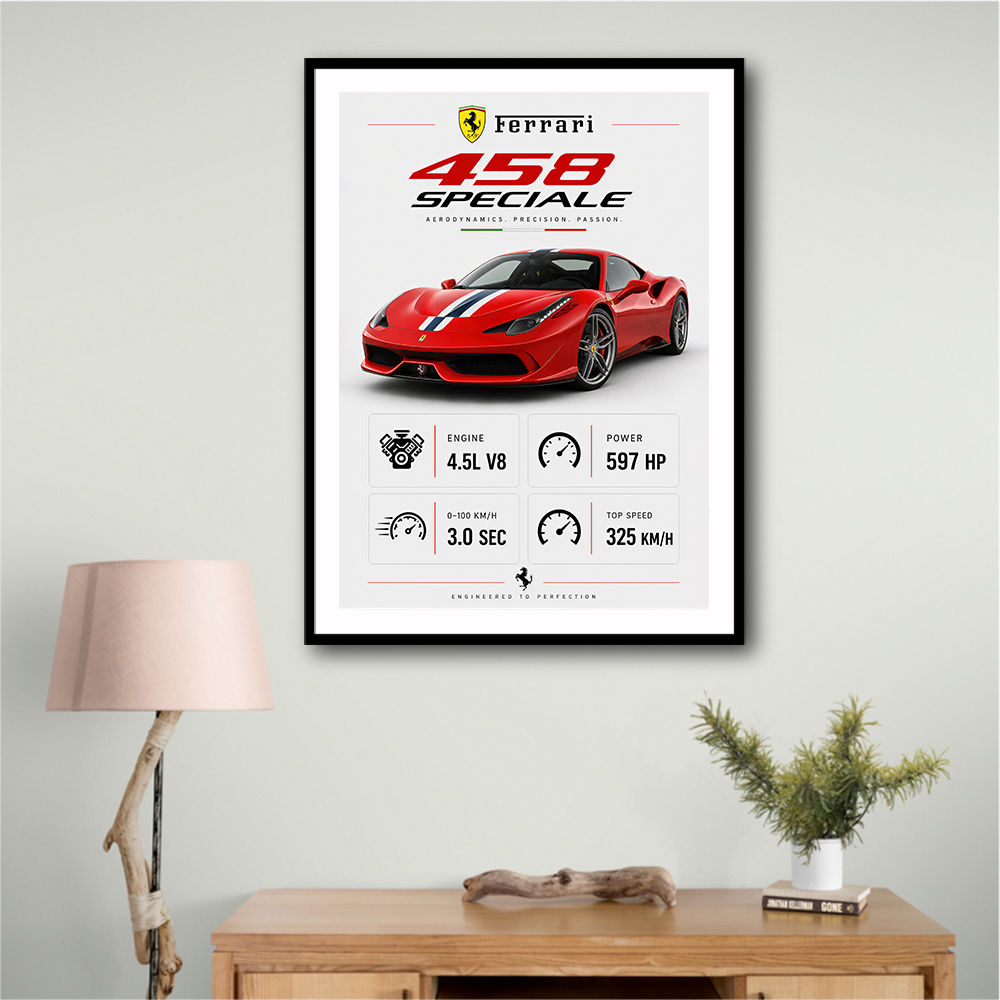 Ferrari 458 Speciale Supercar Art Print