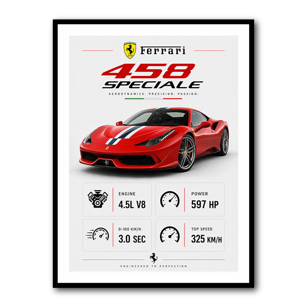 Ferrari 458 Speciale Supercar Art Print