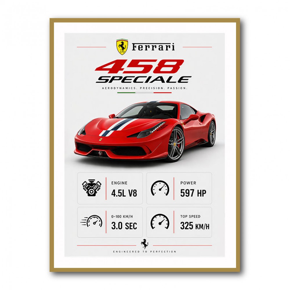 Ferrari 458 Speciale Supercar Art Print